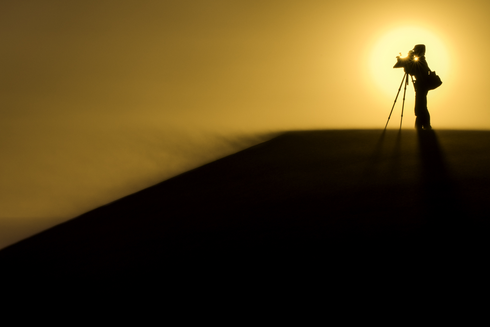 Chris Eckstrom recording video, Namib-Naukluft National Park, Namibia