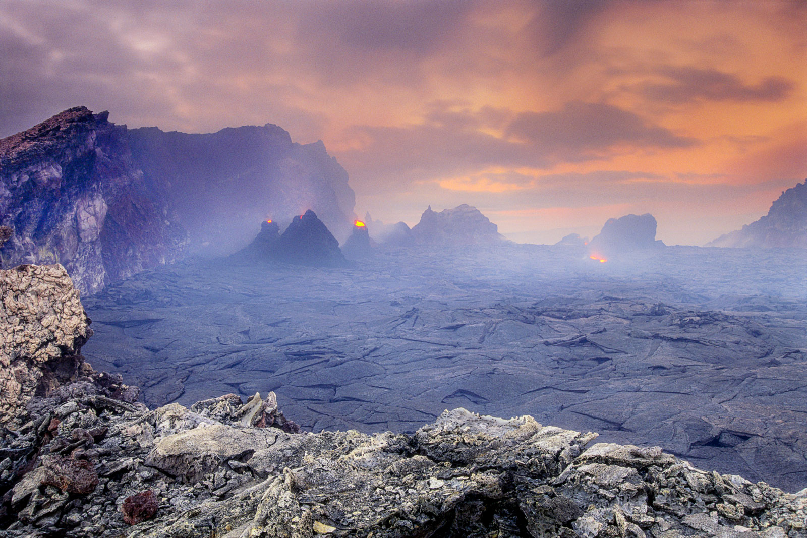 Volcano at dawn, Hawaii Volcanoes National Park, Hawaii, USA