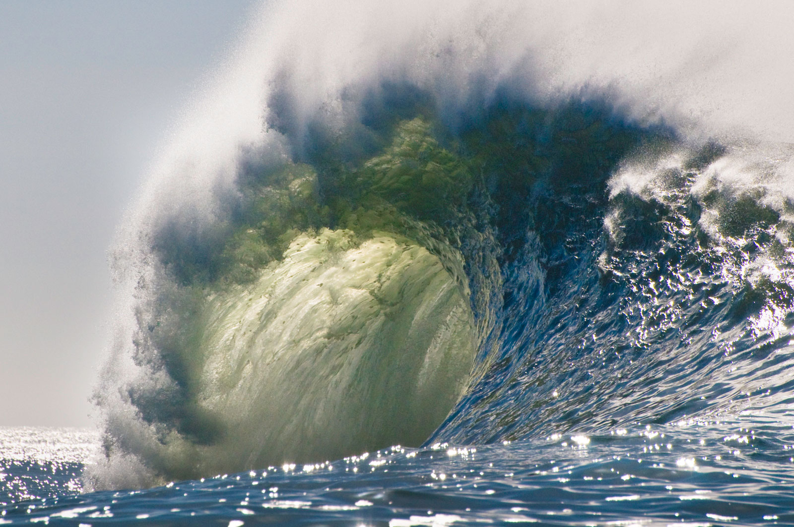 Wave breaking, Mavericks, Monterey Bay, California, USA